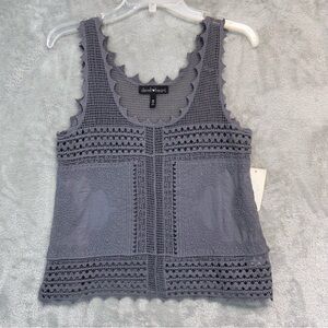 Derek Heart Gray Crochet Lace Women's Top Size S